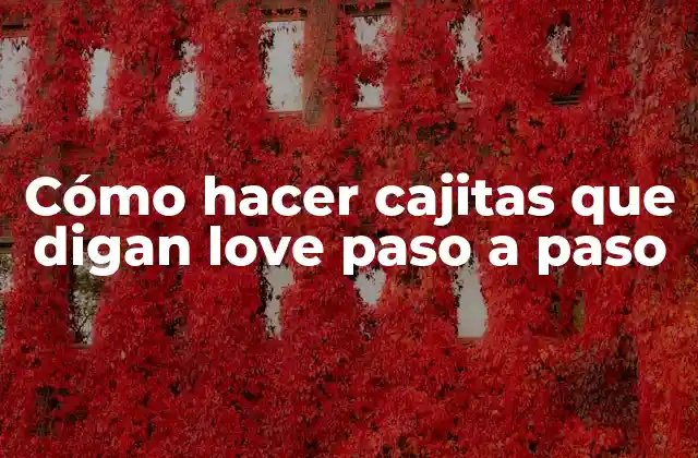 Cómo Hacer Cajitas que Digan Love Paso a Paso