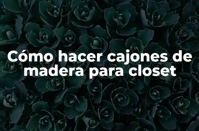 Cómo Hacer Cajones de Madera para Closet