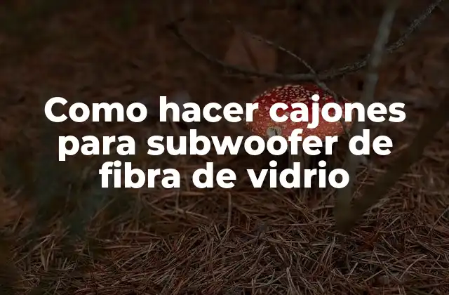 Como Hacer Cajones para Subwoofer de Fibra de Vidrio