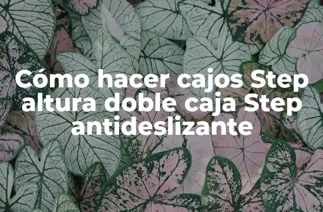 Cómo hacer cajos Step altura doble caja Step antideslizante