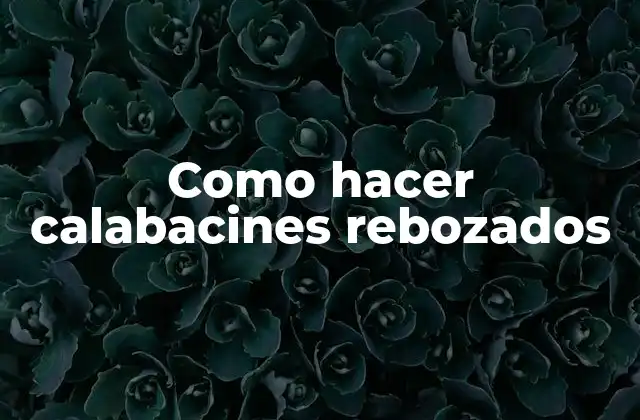 Como Hacer Calabacines Rebozados