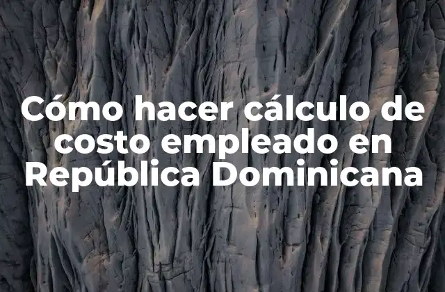 Cómo Hacer Cálculo de Costo Empleado en República Dominicana