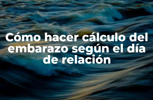 Cómo Hacer Cálculo Del Embarazo según el Día de Relación