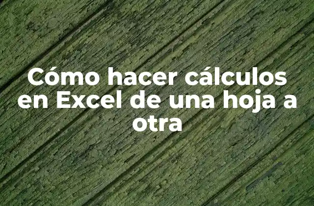 Cómo Hacer Cálculos en Excel de una Hoja a Otra