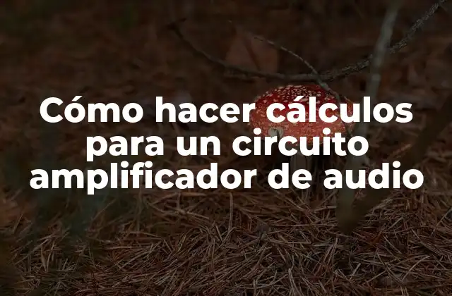 Cómo Hacer Cálculos para un Circuito Amplificador de Audio