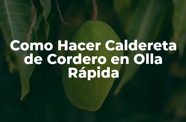 Como Hacer Caldereta de Cordero en Olla Rápida
