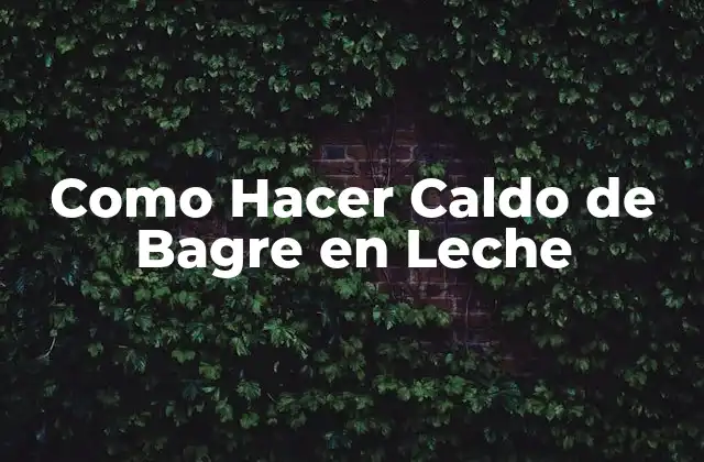 Como Hacer Caldo de Bagre en Leche
