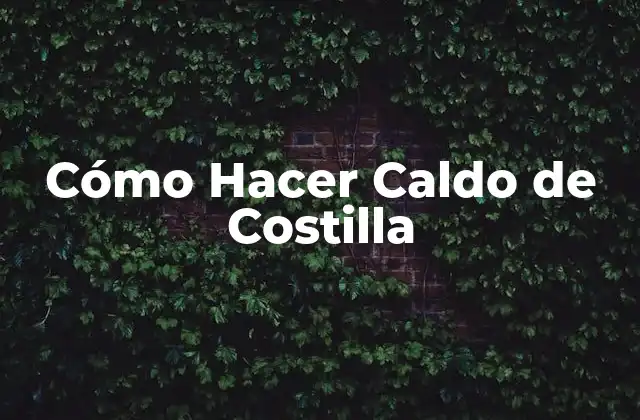 ¿Qué es el Caldo de Costilla y Para Qué Sirve?