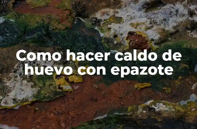 Como Hacer Caldo de Huevo con Epazote