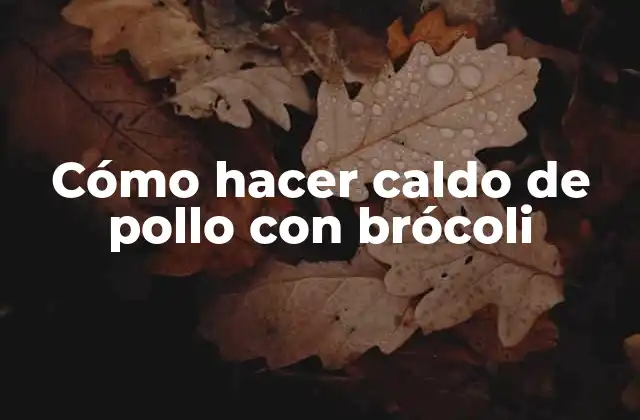 Cómo Hacer Caldo de Pollo con Brócoli