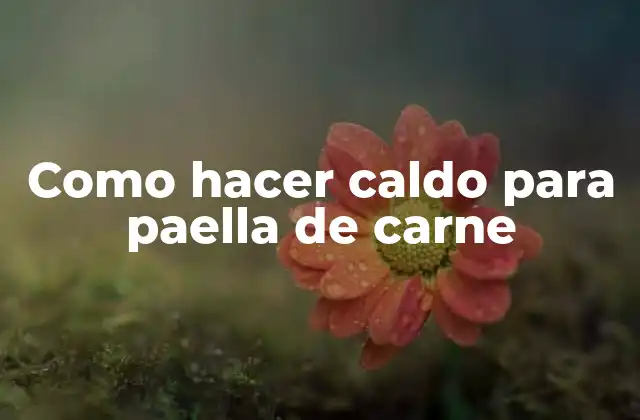 Como Hacer Caldo para Paella de Carne