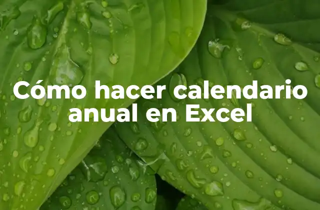 Cómo Hacer Calendario Anual en Excel 2 ¿Qué es un calendario anual en Excel?