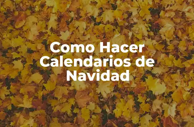 Como Hacer Calendarios de Navidad