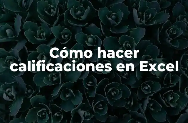 Cómo Hacer Calificaciones en Excel