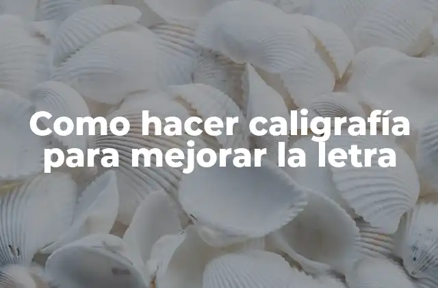 Como Hacer Caligrafía para Mejorar la Letra