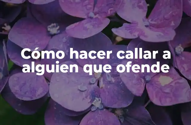 Cómo Hacer Callar a Alguien que Ofende