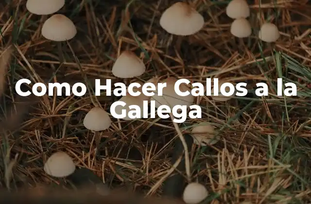 Como Hacer Callos a la Gallega