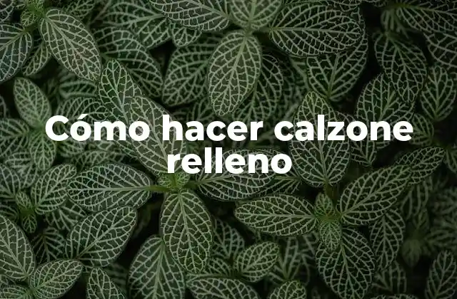 Cómo Hacer Calzone Relleno