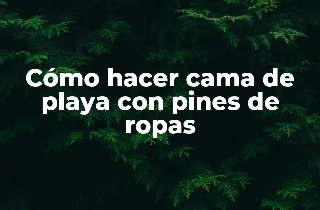 Cómo Hacer Cama de Playa con Pines de Ropas