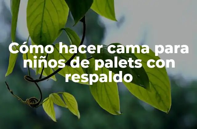 Cómo Hacer Cama para Niños de Palets con Respaldo