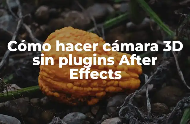 Cómo Hacer Cámara 3d sin Plugins After Effects
