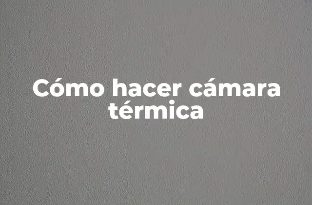 Cómo Hacer Cámara Térmica