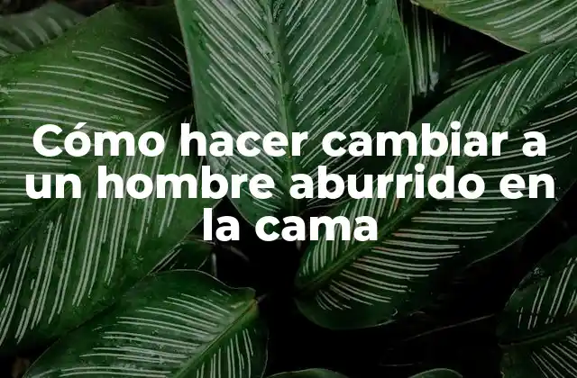 Cómo Hacer Cambiar a un Hombre Aburrido en la Cama