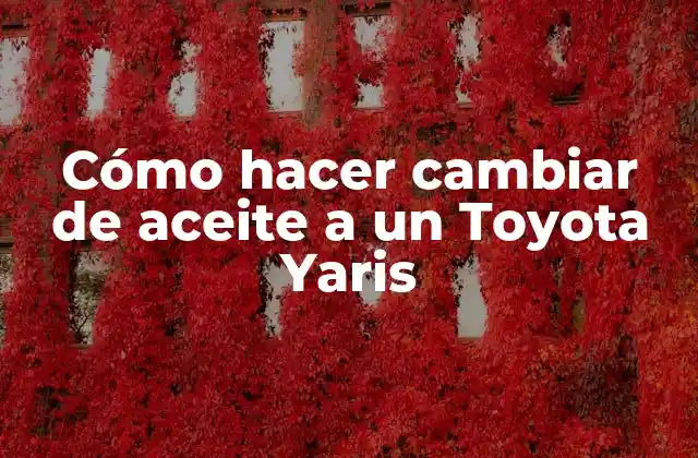 Cómo Hacer Cambiar de Aceite a un Toyota Yaris