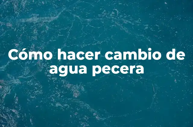 Cómo Hacer Cambio de Agua Pecera
