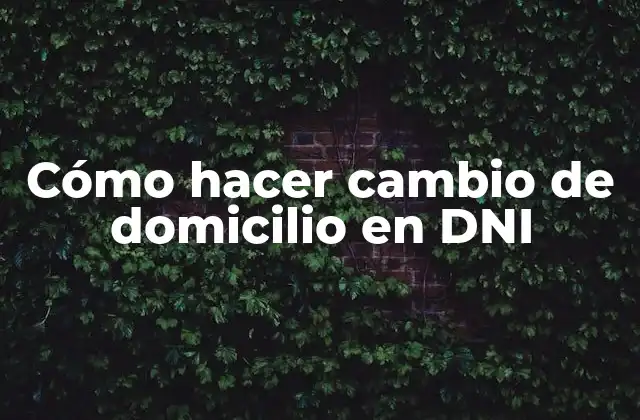 Cómo Hacer Cambio de Domicilio en Dni