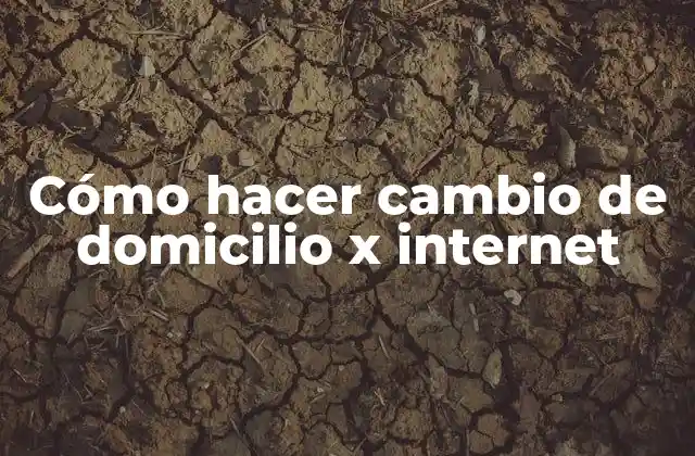 Cómo Hacer Cambio de Domicilio X Internet