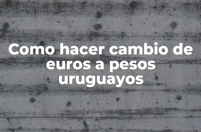 Como Hacer Cambio de Euros a Pesos Uruguayos