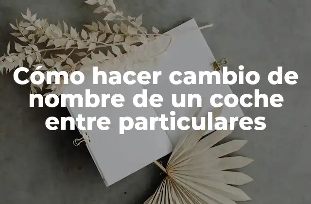 Cómo Hacer Cambio de Nombre de un Coche entre Particulares