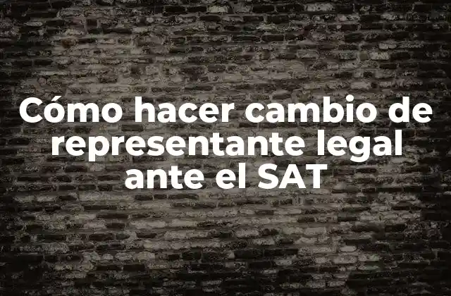 Cómo Hacer Cambio de Representante Legal ante el Sat