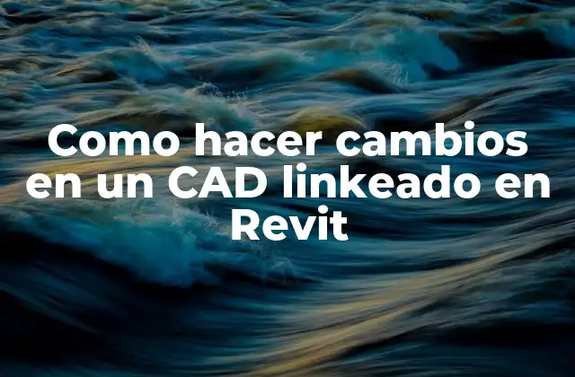 Como Hacer Cambios en un Cad Linkeado en Revit