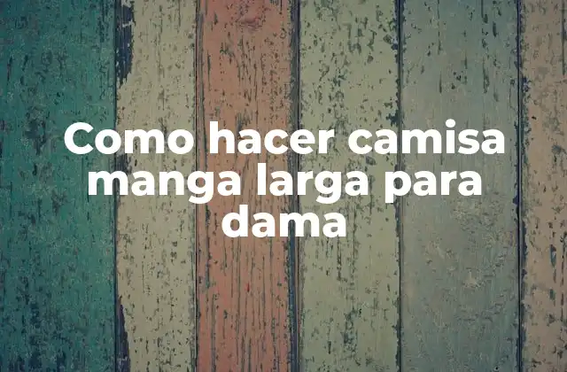 Como Hacer Camisa Manga Larga para Dama