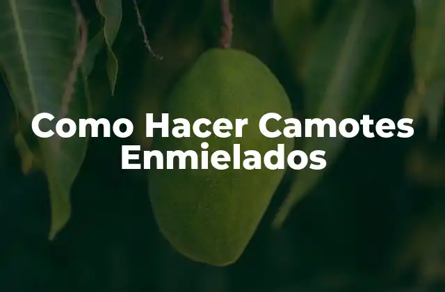 Como Hacer Camotes Enmielados