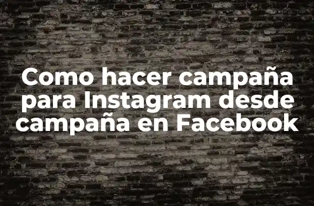 Como Hacer Campaña para Instagram desde Campaña en Facebook