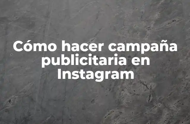 Cómo Hacer Campaña Publicitaria en Instagram