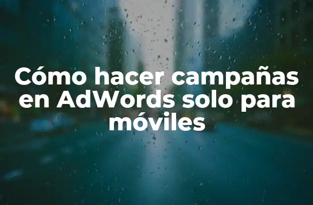 Cómo Hacer Campañas en Adwords Solo para Móviles