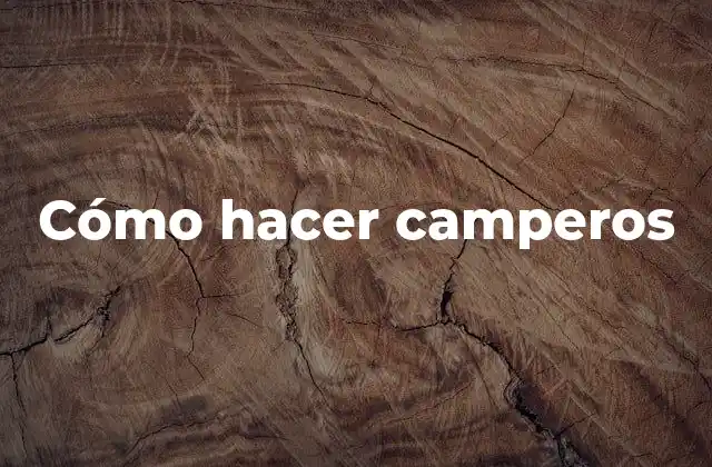 Cómo Hacer Camperos