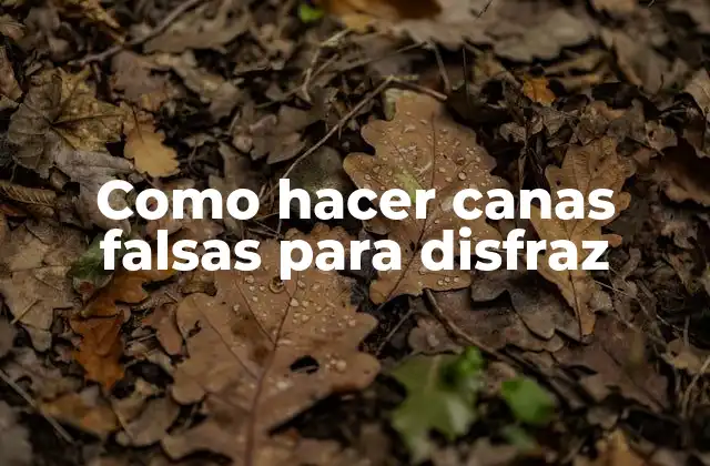 Como Hacer Canas Falsas para Disfraz