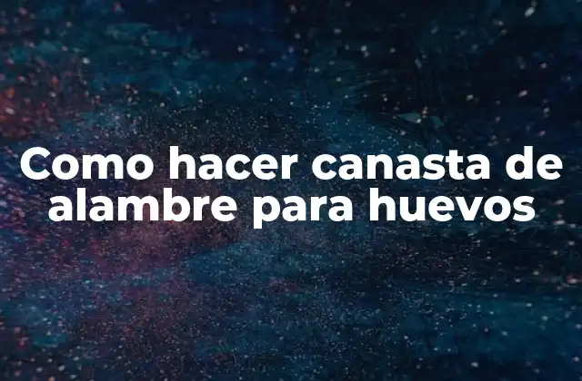 Como Hacer Canasta de Alambre para Huevos