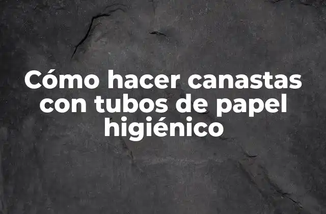 Cómo Hacer Canastas con Tubos de Papel Higiénico