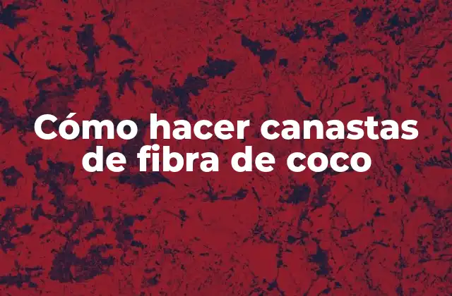 Cómo Hacer Canastas de Fibra de Coco