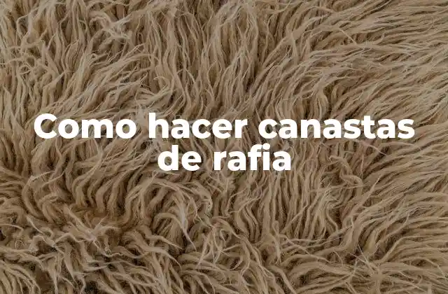 Como Hacer Canastas de Rafia