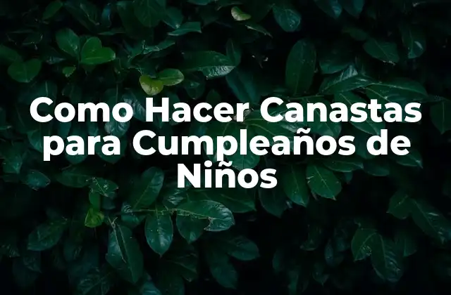 Como Hacer Canastas para Cumpleaños de Niños
