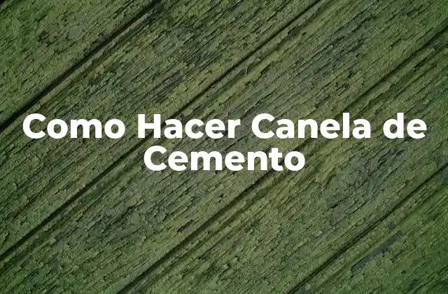 Como Hacer Canela de Cemento
