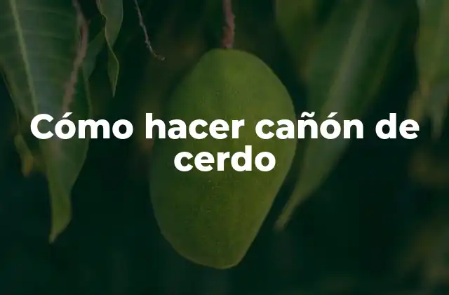 Cómo Hacer Cañón de Cerdo 2 Cómo hacer cañón de cerdo