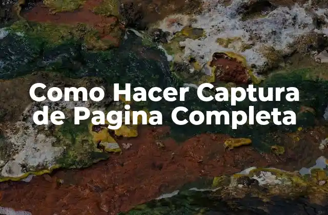 Como Hacer Captura de Pagina Completa